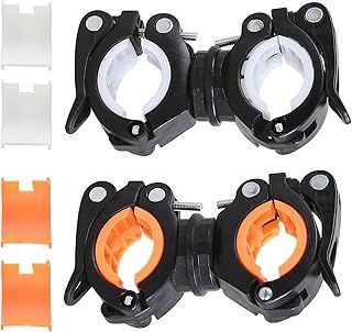 Koorium Black 2pcs Universal Crutches Stick Bracket Accessories, Wheelchair Pole Holder with 360-Degree Rotating for Elderly Walkers' Mobility Scooter