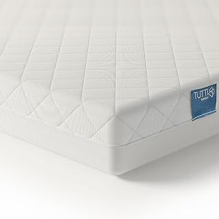 Tutti Bambini Sprung Cot Mattress 140 x 70 cm - Hypoallergenic, Breathable & Wipeable Baby Mattress for Travel Cot & Crib, Soft & Supportive Home & Travel Cot Mattress (140 x 70 x 10 cm)