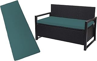 Crescent Textile 100% Waterproof Garden Bench Cushion 2/3/4 Seater Outdoor Long Bench Seat Pad for Lawn & Garden, Patio, Office, Coffee Shop with Removable Cover (2 Seater 108cm x 45cm x 5cm, Green)