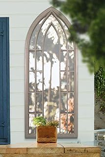 New Large Gothic Designed Arched Outside Garden Wall Mirror 6ft3 x 2ft6 /190cm x 75cm