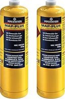 2 x Mapp Gas/Map Gas Pro Plus Gas Torch Canister Cartridge Disposable Cylinder Gas Bottle for Gas Blowtorch Blow Torch with Gas Included Plumbers Soldering Torch 20% Hotter Ideal for Propane Torch