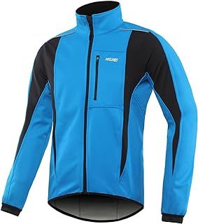 ARSUXEO Cycling Jacket Mens Waterproof Windproof Softshell Winter Thermal Breathable Bike Outerwear 15K