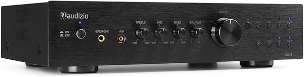 Audizio AD420B 2-Zone Multi Room HiFi Stereo Amplifier - HiFi Amplifier With Bluetooth, Versatile Home Amplifiers, Premium Home Stereo Amplifier for Seamless Multi-Room Audio Control, Black