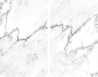 Wenko | Quality | Set of 2 Universal Gas Electric Induction Hob Stove Covers Chopping Board Worktop Surface Protectors | Marble