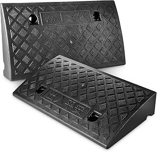 2 PACK Kerb Ramp 50x27x9CM Portable Curb Ramps Heavy Duty Threshold Ramps Rubber Kerb Ramps for Doorways Wheelchairs Bicycles Dirtbikes Stairs Loading Dock Sidewalk Car Scooter Bike