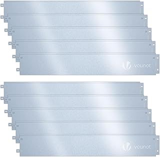 VOUNOT 10M Galvanised Steel Lawn Edging, Metal Garden Edging Landscape Border, 100 x 18 cm, 10pcs