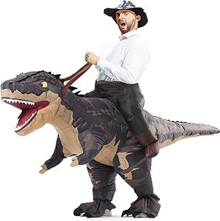 Inflatable Dinosaur Costumes Adult Size T-REX Ride on Halloween Costume Funny Dino Blow up Costume