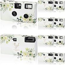 Kanayu 10 Pack Disposable Camera for Wedding Floral 35mm Single Use Film Camera with Flash One Time Use Camera for Anniversary Concert Travel Camp Party Supply Gift Honeymoon(White Rose)