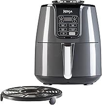 Ninja Air Fryer, 3.8L, 4-in-1, Uses No Oil, Air Fry, Roast, Reheat, Dehydrate, Non-Stick, Dishwasher Safe Basket, Cooks 2-4 Portions, Digital, Grey & Black, AF100UK
