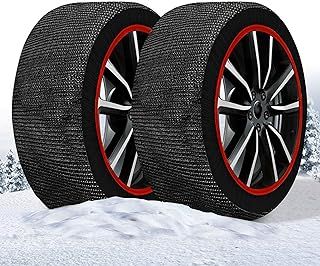 A2ZWORLD Approved Snow Socks, Super Model, 50% Resistance +50% Duration, for Electric Cars SUV 4 x 4 Camper Caravan Commercial Vehicles (XL)