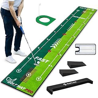 SAPLIZE Golf Putting Mat, 3 Models Available, 20in X 10ft Golf Putting Green Mat with Non-Slip Backing Golf Practice Mat for Indoor/Outdoor Golf Training Aid