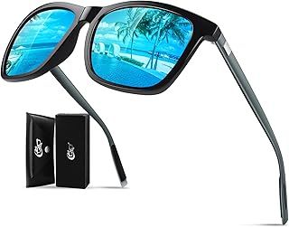 CGID Polarised Sunglasses Mens Women Ultralight Al-Mg Sunglasses Mens Shades, Retro Driving Fishing Sun Glasses MJ33