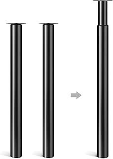 Dhouse 2-Pack Adjustable Metal Folding Desk Legs 710-1100mm for Furniture, Kitchen, Coffee & Dining Tables (Black, 60mm Diameter)