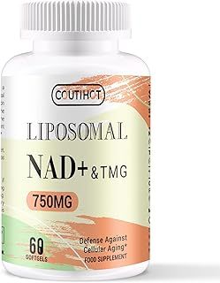 Liposomal NAD+ 500mg with TMG 250mg, Actual NAD+ Supplement (Not a Precursor), Superior Absorption, Natural Energy Boost for Longevity & Cellular Health (60 Count (Pack of 1))