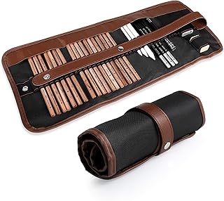 Drawing Pencils Sketch Pencils, 29 pcs Artist Set Drawing Case with Sketch Pencils, Charcoal Pencils, Graphite Pencil, Eraser Knife Expander in Pencil Case