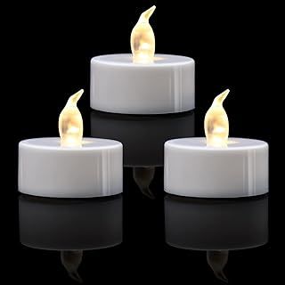 12/24/50/100/200 Pack LED Tea Lights, Warm White, Last 200 Hours +, for Decoration (12pcs, Warm White)