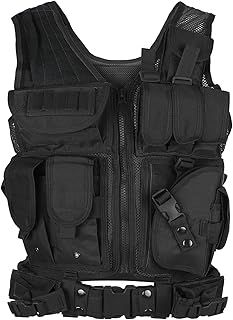 Lixada Mens Vest Military Tactical Army Polyester Waistcoat for Outdoor Camping Hunting Fishing Hiking Airsoft War Game