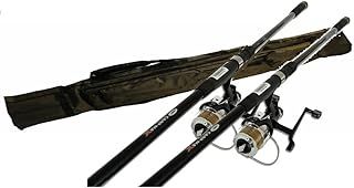 Fishing Set/Kit 2 x 12ft Carp Fishing Rods 2 & Freespool/Bait Runner Reel & Carp Holdall