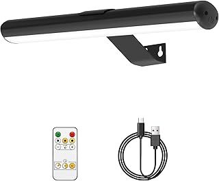 Wireless Picture Lights with Remote, 2 in 1 Rechargeable Battery Painting Light, Rotatable Light with 3 Lighting Modes, LED Picture Lights for Painting Arts Dartboard, Black