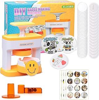 Button Maker Badge Machine 55 mm (2.16 Inches) Press the DIY Button Press Machine Latest Pin Badge Making Kit with 48 Plastic Button Parts & Circle Cutters for Party and Gifts, BM-001