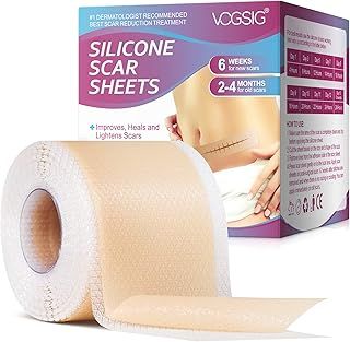 Silicone Scar Sheets,Silicone Scar Tape Roll for Scar Removal,Reusable Waterproof Professional Soft Silicone Tape (1.6''x75''-1.9M)