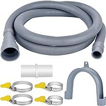 twoonto Drain Hose Extension for Washing Machines, 1M Universal Washing Machine Hose, Drain Hose Dishwasher Extension Set Including Hose Connector Hose Clamps U Bracket