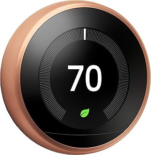 Google Nest Learning Thermostat 3rd Generation, Copper - Smart Thermostat - A Brighter Way To Save Energy