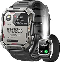 Military Smart Watch for Men(Answer/Make Call), 2.01"Fitness Tracker Watch with Compass/Flashlight/100 Days Battery/Heart Rate/SpO2/Sleep Monitor,Outdoor Sports Smartwatch，110+ Sports for Android IOS