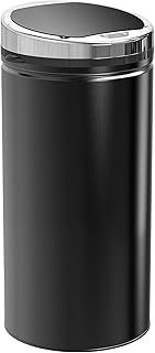 HOMCOM 42L Sensor Bin, Automatic Touchless Rubbish Bin with Soft-Close Lid, Fingerprint Resistant Stainless Steel for Kitchen, Home Office, Recycling and Waste, Black