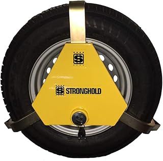 Stronghold Apex 15 Inch- 18 Inch Triangular Wheel Clamp Suitable for Caravans, Trailers, Horse Boxes, Vans and Motorhomes Tyre Width 205-225 mm Diameter 618 mm - 818 mm Sold Secure Gold Standard