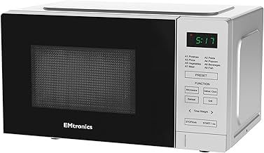 20 Litre 700W Digital Microwave with 800w Grill, 10 Power Levels, 8 Preset Options, Defrost Function and Cavity Light - Silver
