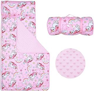 Dinosaur Nap Mat for Toddlers Boys-Pillow, Mat and Blanket Included- Kids Sleeping Bag for Nursery Daycare Travel