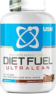 USN Diet Fuel Ultralean Meal Replacement Shake Powder (Chocolate, 2kg - 36 Servings/Meals) Tasty High Protein Shake To Feel Full For Longer, Weight Control Powder, Drink Mix With 25g Protein