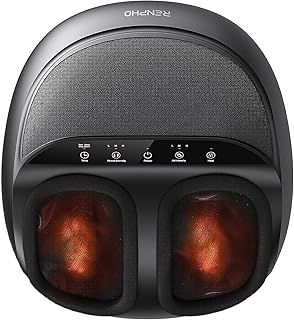 RENPHO Foot Massager with Heat, Shiatsu Foot Massage Machine Deep Kneading, Electric Foot Massage, Air Compression, Mothers Day Gifts, Gifts for Women and Men, Fits Up to Size 12, Black