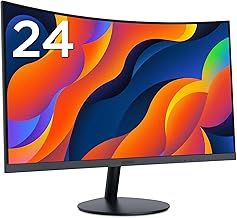 KOORUI 24-Inch Curved Computer Monitor, Full HD 1080P 75Hz Gaming Monitor 1500R LED HDMI VGA, Tilt Adjustment, Eye Care, Black 24N5CA