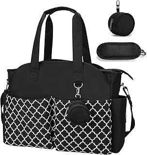 Nappy Changing Bags, Multifunctional Baby Nappy Changing Tote Bag, Large Capacity Waterproof Baby Changing Bags with Pacifier Bag for Diaper All Baby Accessories