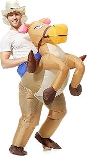 EONPOW Inflatable Costumes Halloween Adult Riding On Horse Dress for Men and Women
