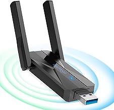 Wifi Dongle, 1300Mbps Wifi Adapter High Gain USB 3.0 5dBi Dual Band 2.4GHz/5GHz USB Wireless for PC/Desktop/Tablet/Laptop, Supports Windows 11/10/8/7/Vista/XP, Mac OS 10.9-10.15