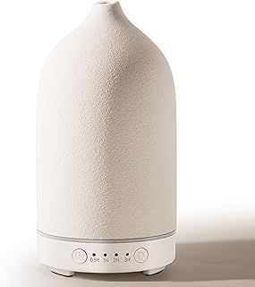 Diffuserlove Ceramic Diffuser - 160ML Essential Oil Diffuser for Home, Bedroom - Cool Mist Electric - White (6.8"H x 3.6"W)