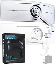 Heavy Duty Extension Arm [Accessory Only - Requires MA20PW-S Single Monitor Arm for Use] Dual 49" Vertical Stacked Monitor Mount Height Adjustable - 100x100 VESA Mount, White, MA20PW-A