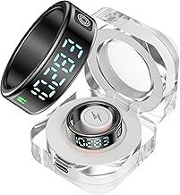 Smart Ring for Men Women Touch Screen Scrolling Ring Smart Ring Android Time Display Heart Rate Blood Oxygen Sleep Tracker Activity Trackers for Sports Time, Distance, Calories