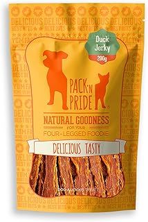 PACK’N PRIDE Dog Treats Duck Strips, 200g Air-Dried Dog Chews, Low-fat Duck Breast Jerky for Small&Medium Dogs, High in Protein