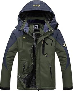 Men's Waterproof Fleece Jacket Windproof Outdoor Multi-Pockets Winter Coats
