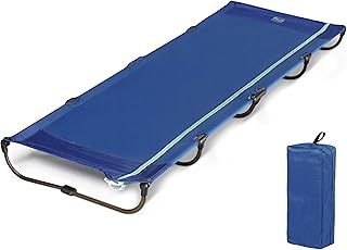 Camping Bed for Adults, Folding Camp Bed Single Lightweight Compact Portable, Easy Set up Sleeping Cot with Carry Bag for Outdoor Travel Camping Office