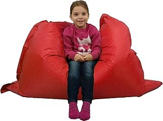 Large Bean Bag Chair for Kids and Children - Gaming BeanBag Cushion with Filling Beans Included, Perfect for Living Room, Bedroom, Garden Room, and Outdoor Use Weather Resistant - Red