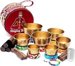 Hand Beaten singing bowl set-7 Chakra Healing singing bowl set-Singing bowl set of 7-Tibetan singing bowl-Singing bowl set from Nepal