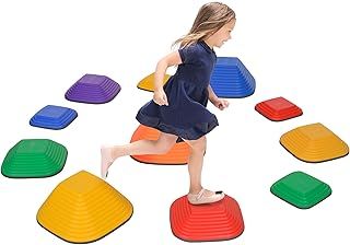 Balance Stepping Stones for Kids, Non-Slip Stackable River Stones, Obstacle Courses for Balance and Motor Skills, Indoor Outdoor Sensory Toy Gift for Ages 3-8 Years