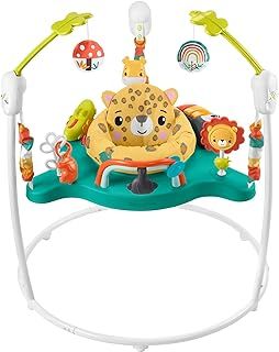 Fisher-Price Jumperoo Baby Activity Center with Lights Sounds and Music, Interactive Baby Bouncer, Leaping Leopard, HND47