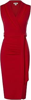 GRACE KARIN Women's Bodycon Dress Sleeveless Shawl V-Neck Wrap Midi Business Work Dresses with Belt for Cocktail Formal Party Office