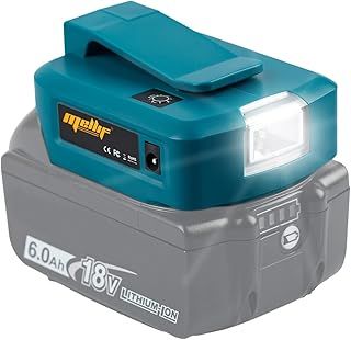 USB Adapter for Makita 18V ADP05 Battery with LED Work Light & 1 DC 12V 2A Port & USB C PD 18W Charging Ports (Battery NOT Included)